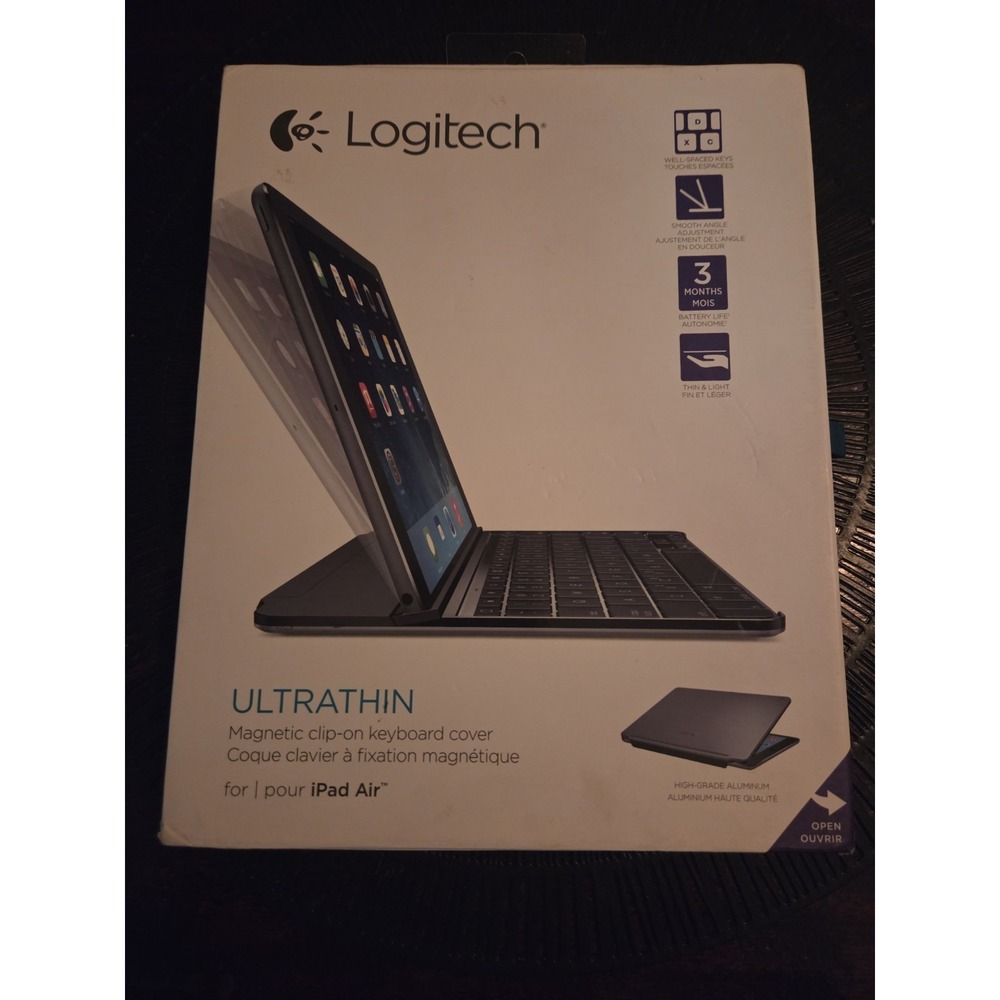 Logitech Magnetic Clip-On Ultra-thin Bluetooth Keyboard Case iPad Air Space Grey